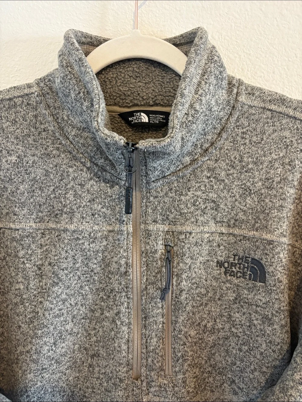 Men’s The North Face burnt brown quarter Zip Up pullover Fleece